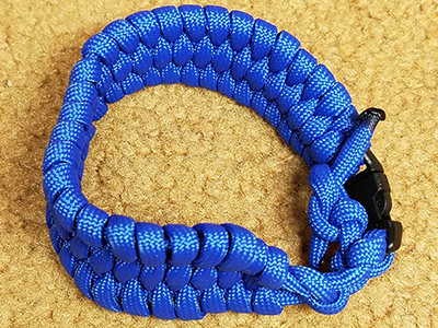 Homemade Blue Paracord Bracelet