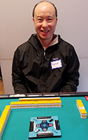 Posing In Front Of My Mahjong Tiles On The Junk Mat Playing Surface